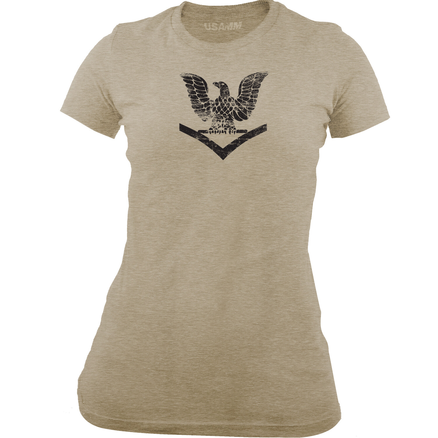 Women’s Licensed Distressed Navy E4 Petty Officer 3rd Class Rank T-Shirt