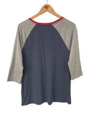 Nike Raglan Tee Large Minnesota Twins Baseball Shirt Athletic Cut Navy Blue Gray