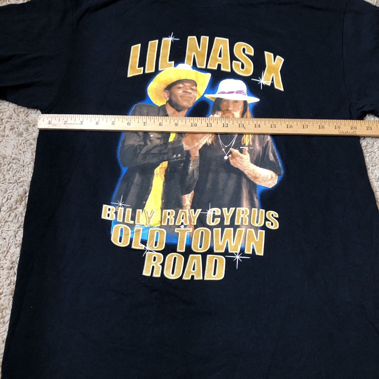 DIVIDED Lil Nas X Billy Ray Cirus Band T-Shirt Black Goodie Two Sleeves Large gallery