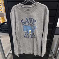 Life is Good Crusher Tee Men’s M Gray Long Sleeve Whale Graphic Tee