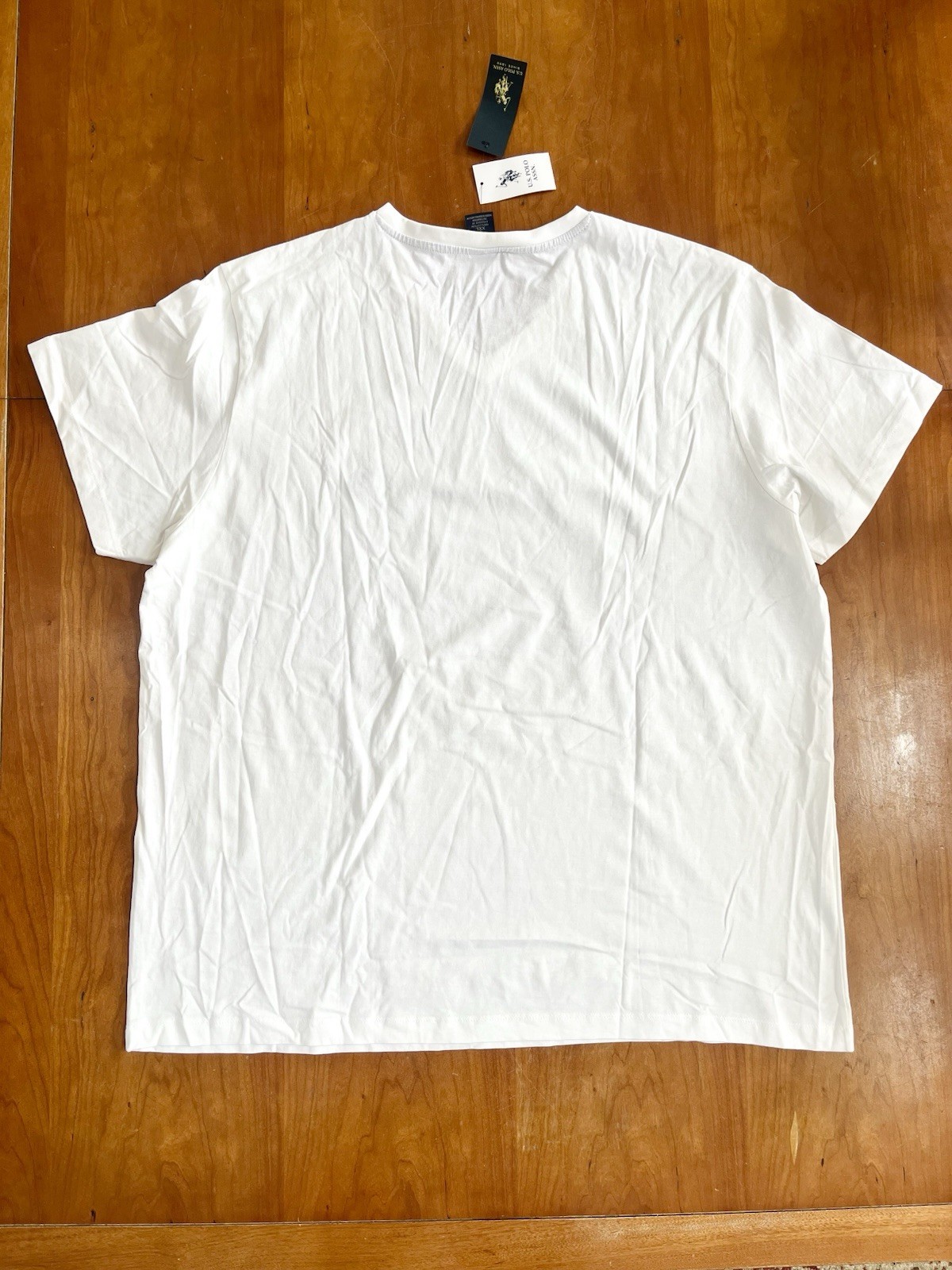 NWT U.S. Polo Assn. Men's Solid V-Neck Short Sleeve Cotton T-Shirt in White, XXL gallery