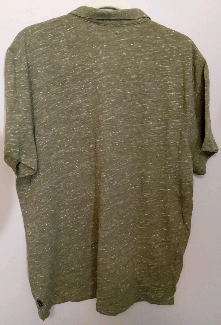 Lucky Brand Men Heather Green Open Collar Shortsleeve Linen Blend Shirt Size L gallery