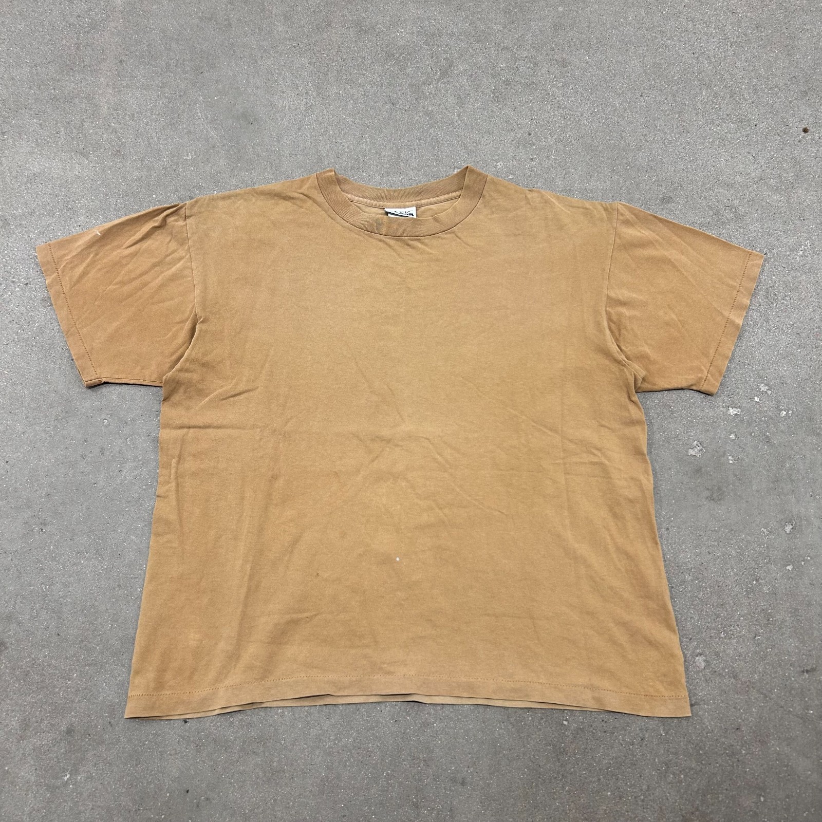 Vintage 90s Brown Grunge Single Stitch Faded Paper Thin Tee T Shirt sz Large gallery