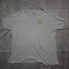 John Deere Mens L Gray Logo Generations Tee Tractors Plows Farm Graphic T-Shirt