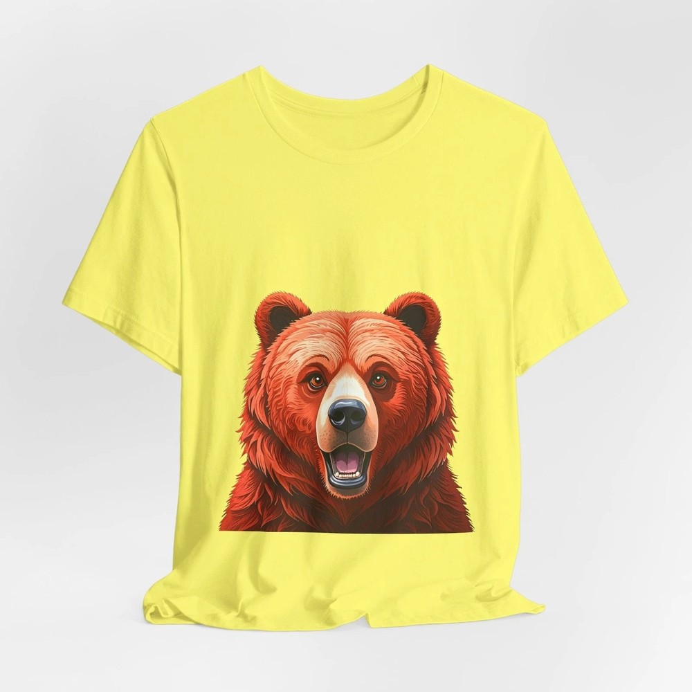 Red Bear Head Wildlife Graphic Tee