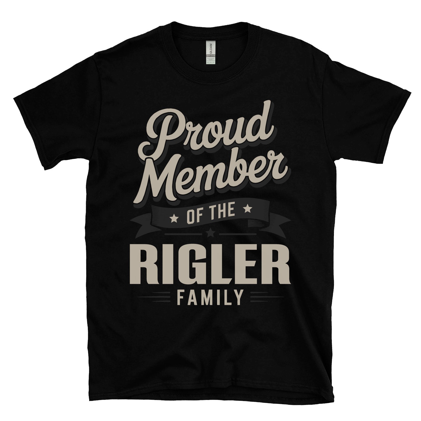 PROUD MEMBER OF THE RIGLER FAMILY T-SHIRT surname last name heritage ancestry