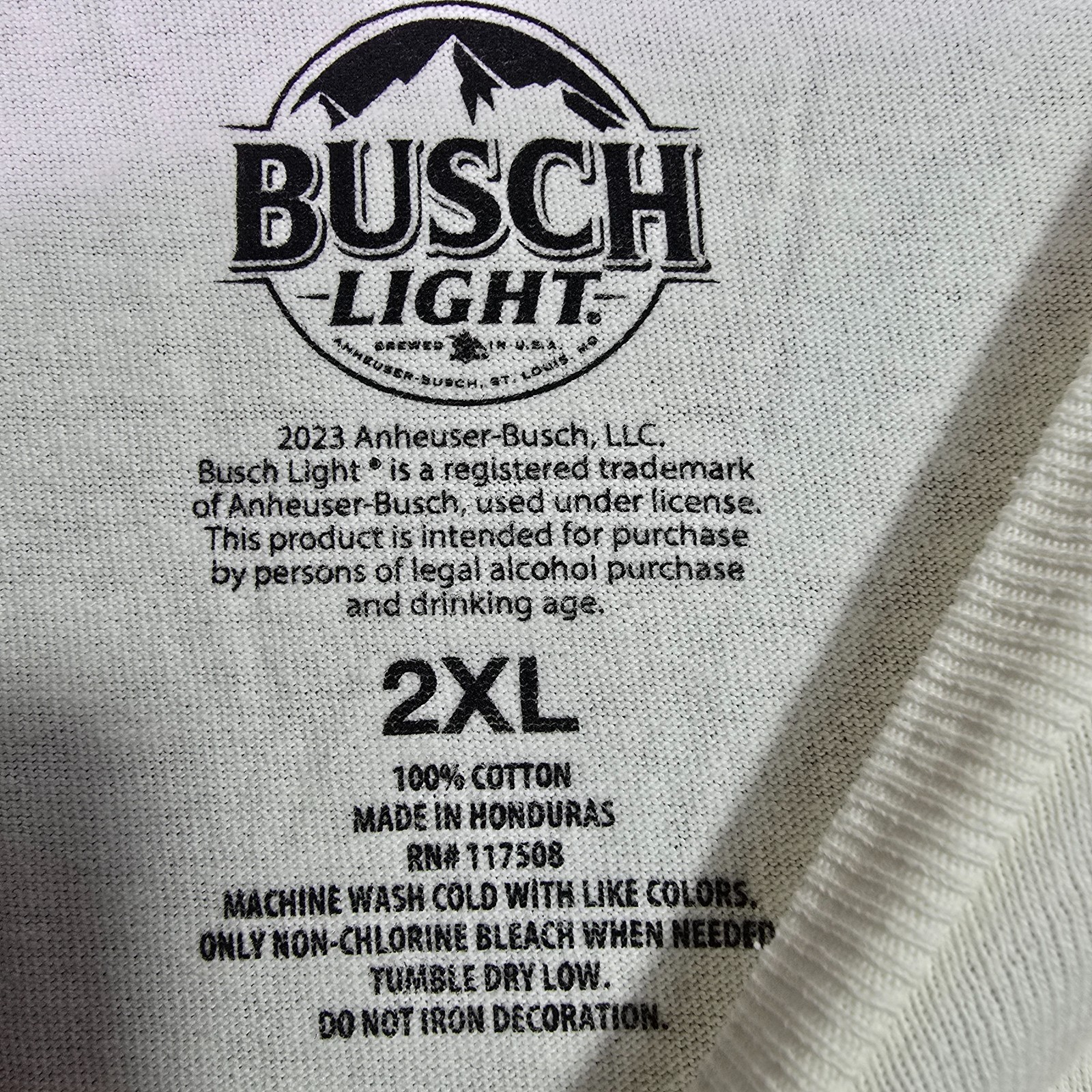 BUSCH LITE BEER T Shirt Men 2XL XXL WHITE BREW FISHING BASS Casual Outdoor NWT gallery