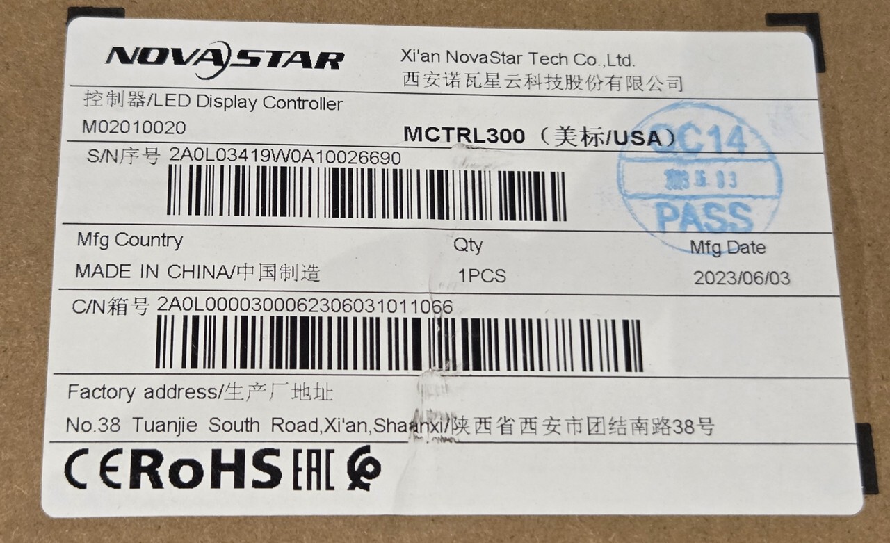 NOVASTAR MCTRL300 SYNCHRONOUS LED DISPLAY CONTROLLER BOX WITH POWER CABLE