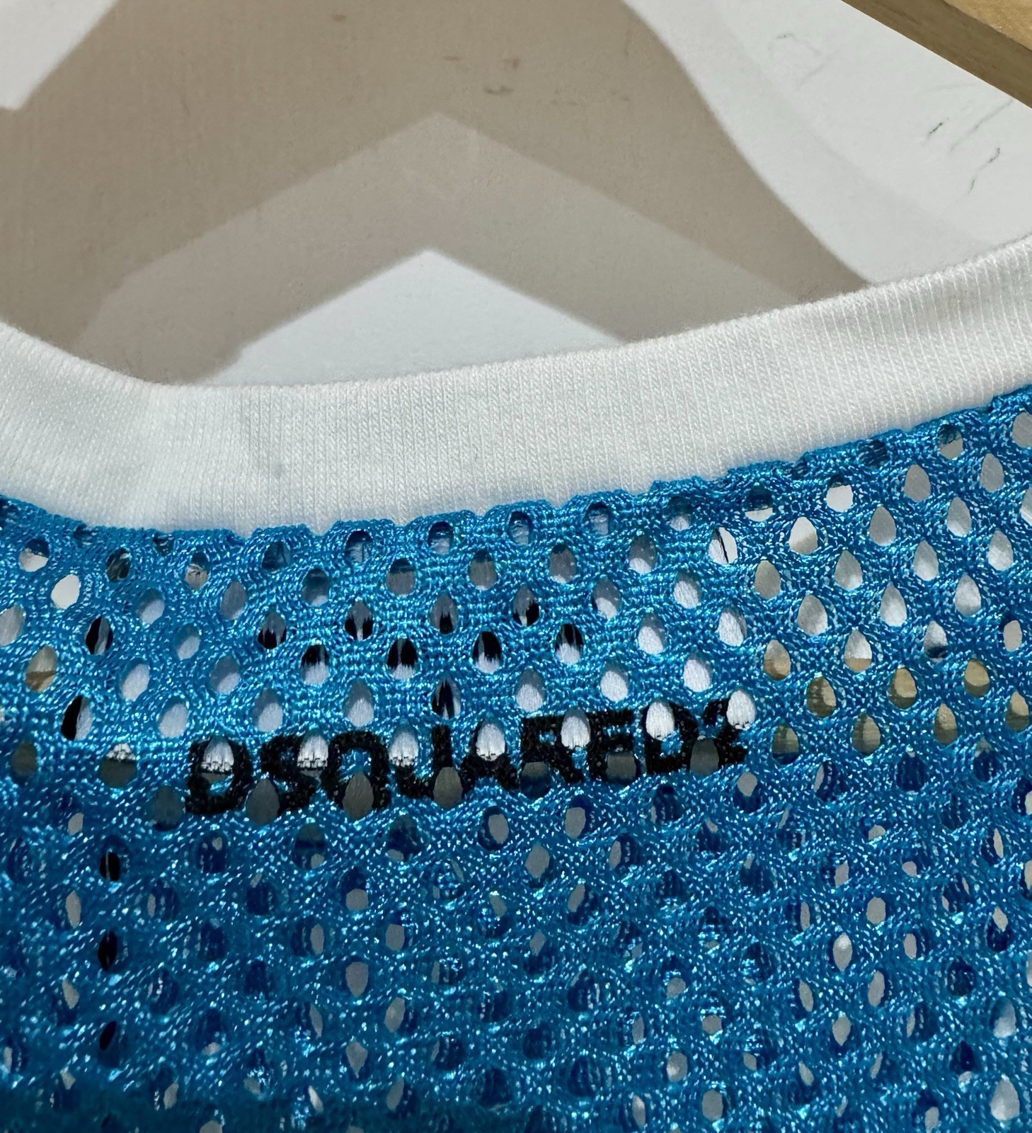 NWT Dsquared2 Men's Runway Blue Mesh Muscle Racer Back Vest Tank Top Size M gallery