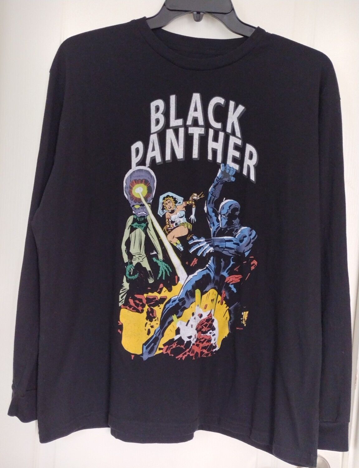 Men's Marvel Black Panther Long Sleeve Graphic T-Shirt Lurk Nakia Heros Size 2XL gallery