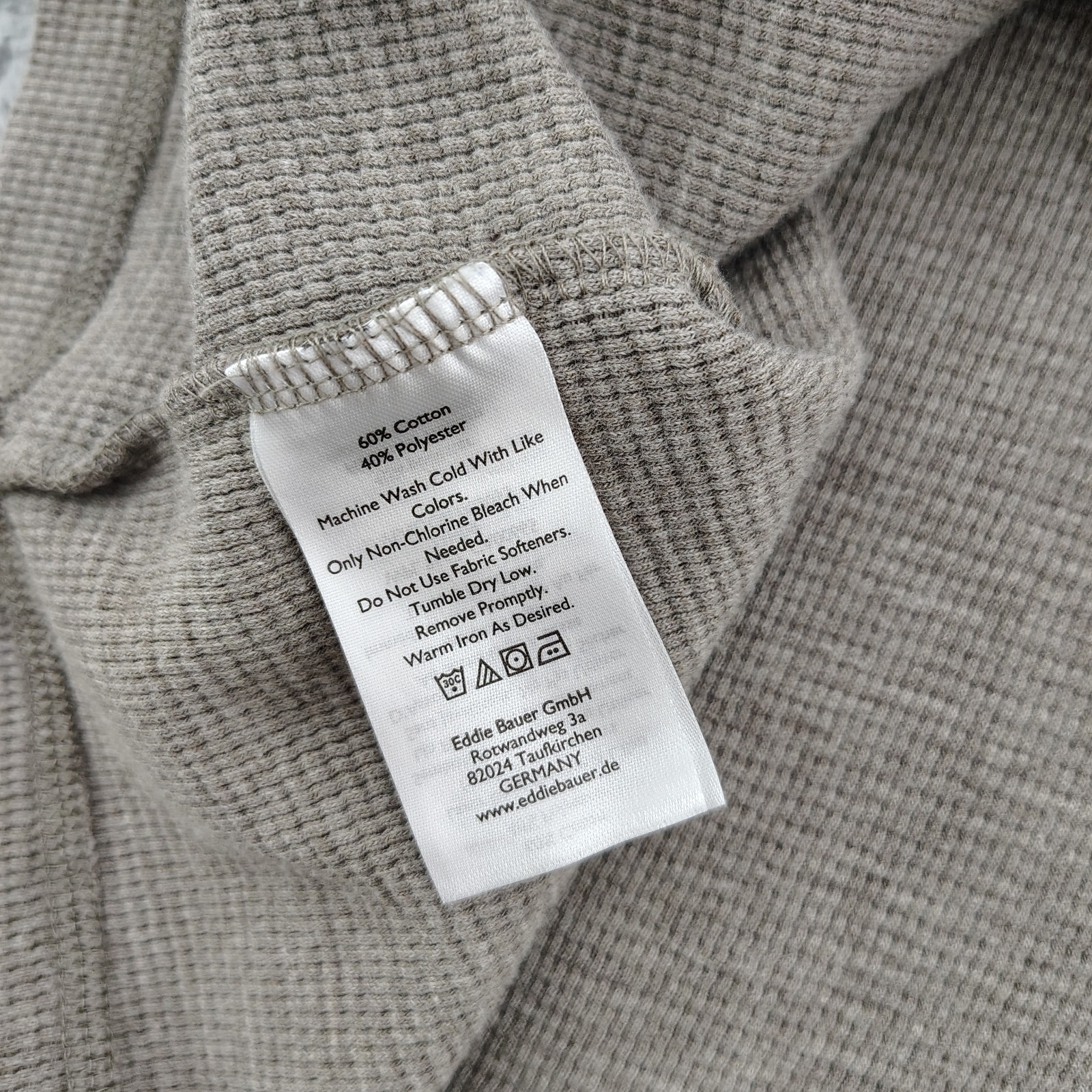 Eddie Bauer Thermal Shirt Mens XL Brown Waffle Knit Henley Long Sleeve Casual gallery