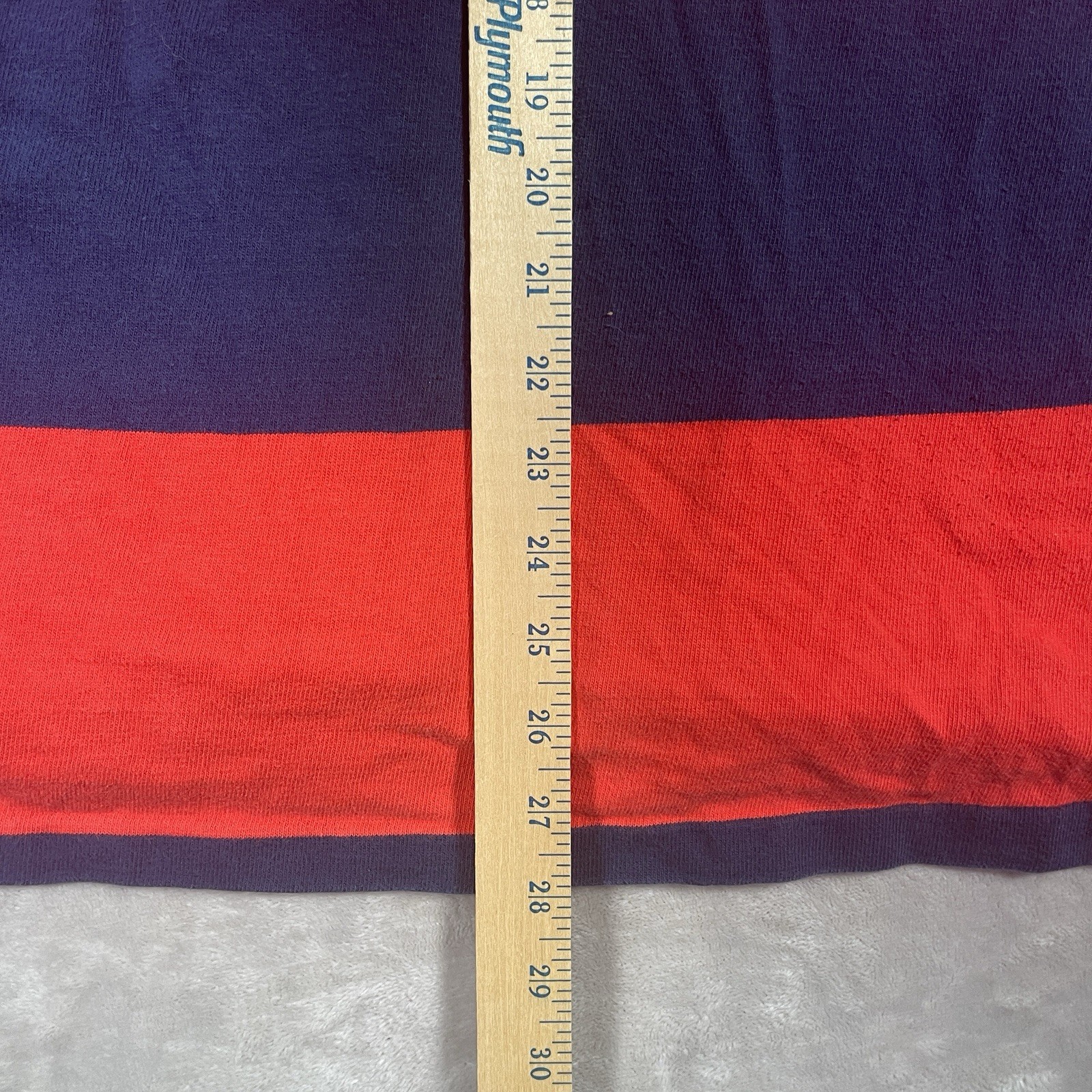 VINTAGE 80s American Eagle Long Sleeve Rugby Red/Blue Striped Turtleneck Mens XL gallery