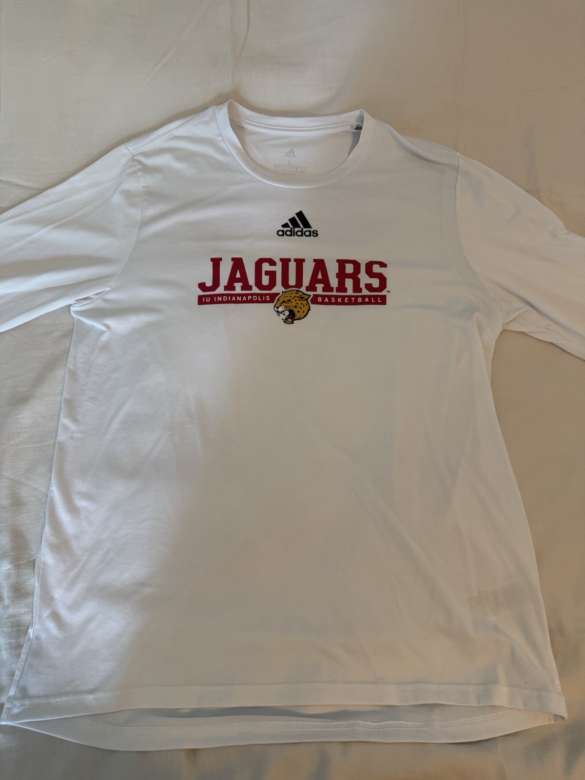 Adidas Jaguars IU Indianapolis Basketball Graphic Tee Men’s L White Long Sleeve