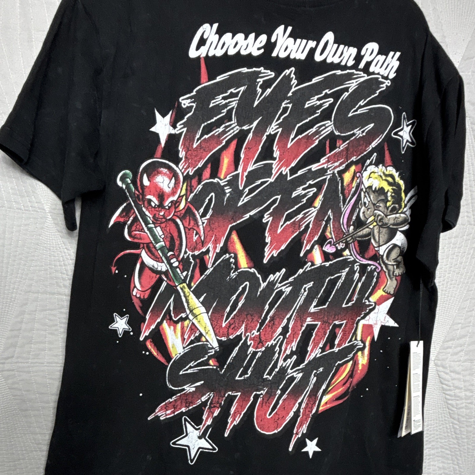 Reason Love Graphic Print Black L Short Sleeve Crew Neck Double-Sided T-Shirt gallery
