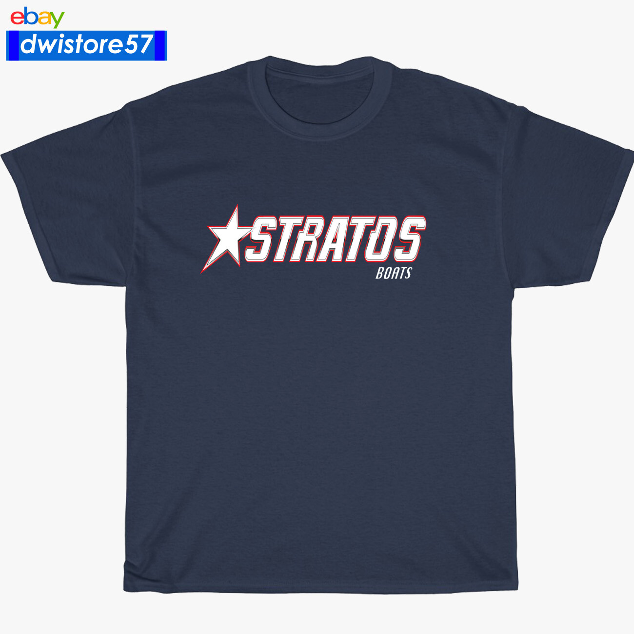 Stratos Boat Racing Performance Logo Black/Navy/White/Grey Men's T-Shirt S-5XL gallery