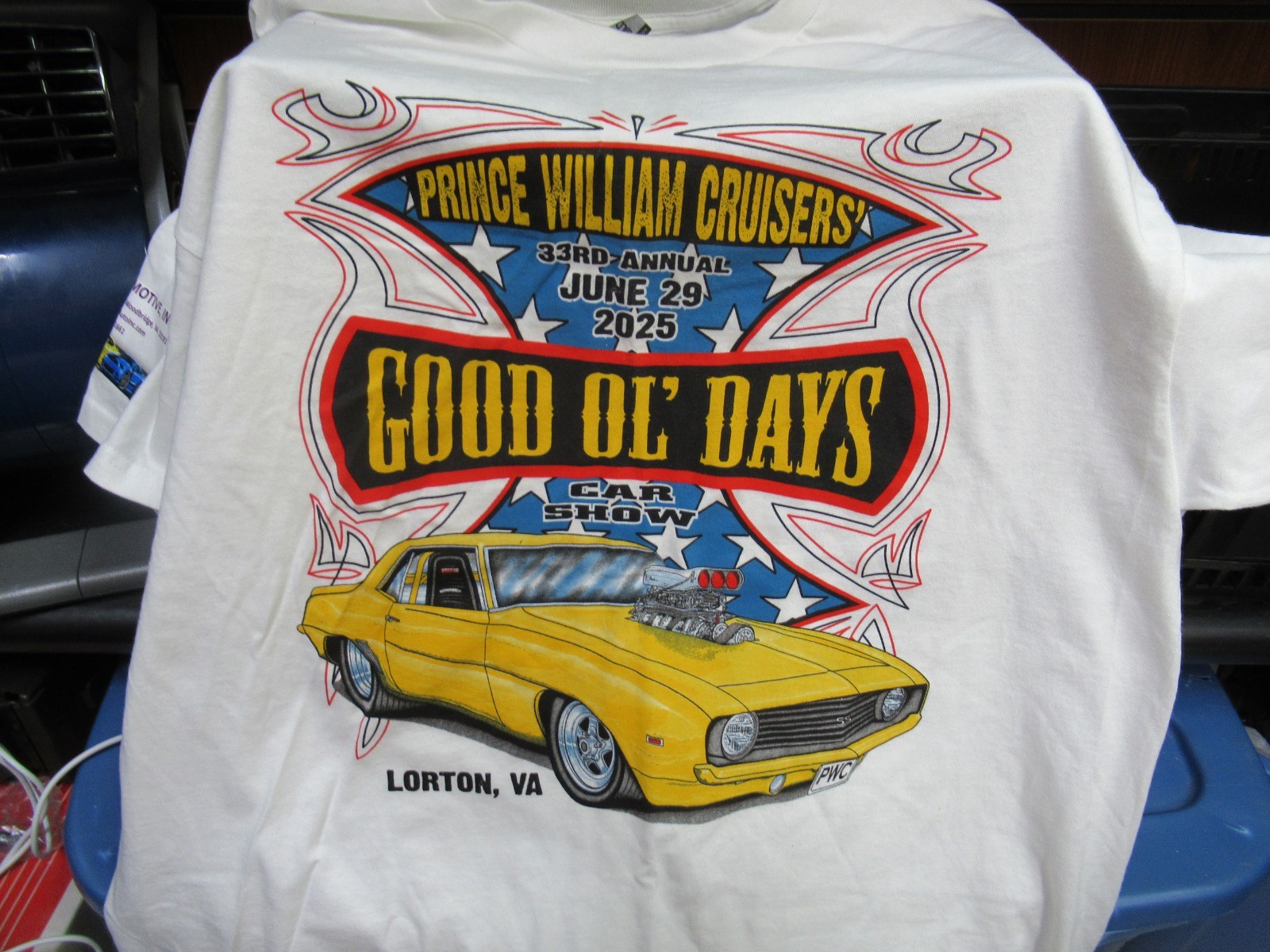 Gildan Men's T-Shirt, X-LARGE - White WITH HOT ROD GRAPHICS LOT OF 3 gallery