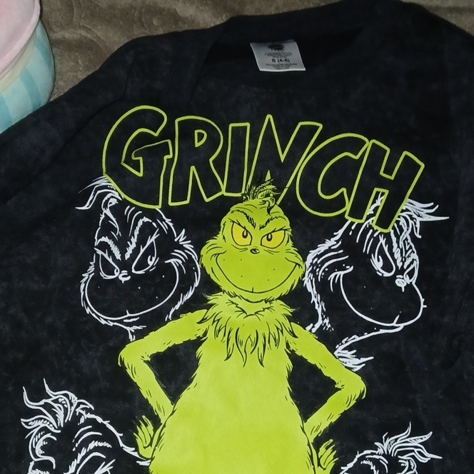 Dr. Seuss The Grinch Black/Green Graphic Print Crew Neck T-Shirt Unisex S