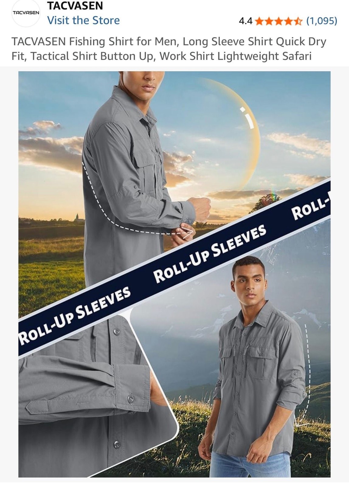 TACVASEN Men's Long Sleeve Quick Dry Tactical Fishing Shirt gallery