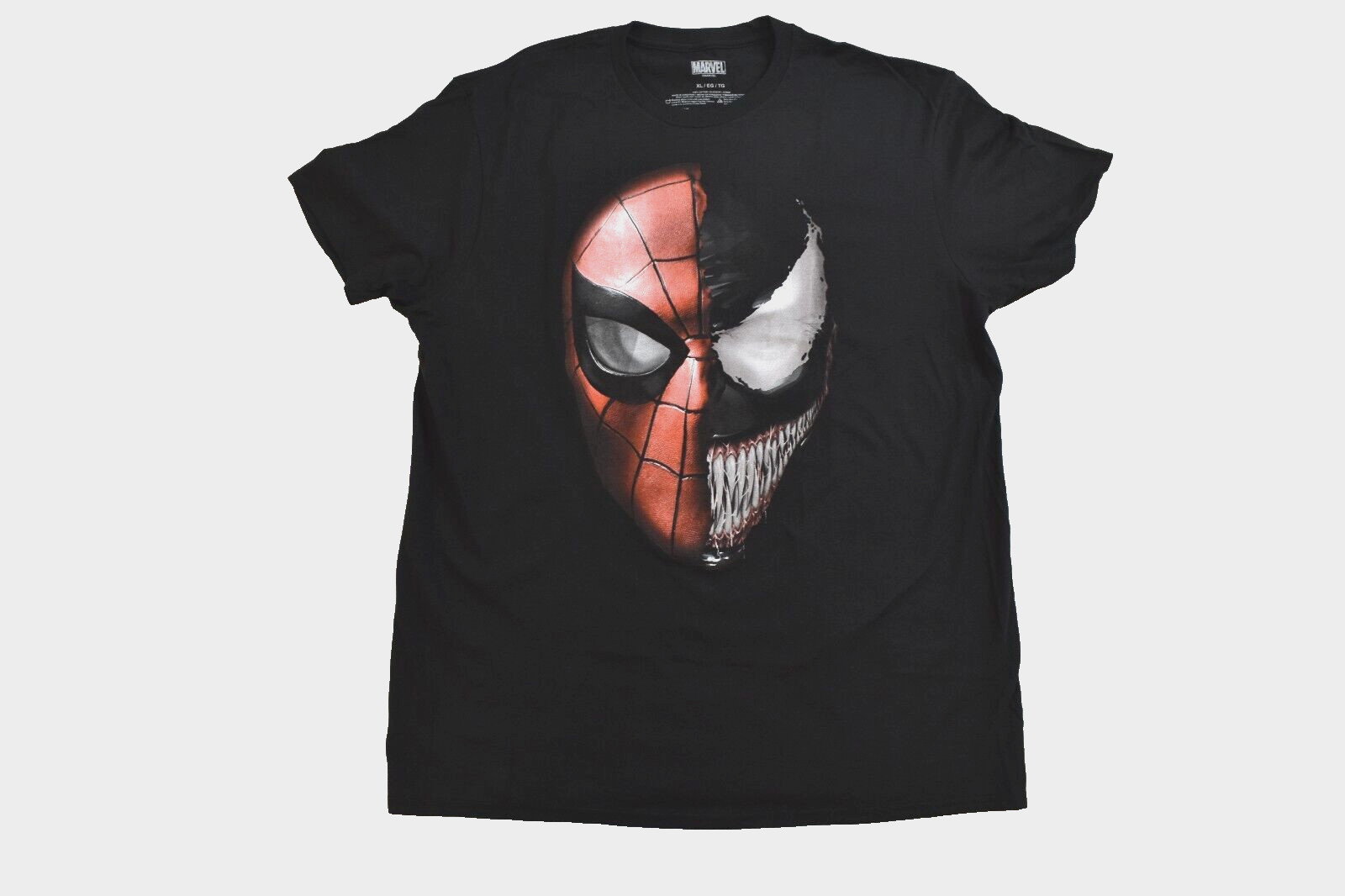 Marvel Mens Spider-Man Spiderman & Venom Split Spidey Faces Shirt NWT XL gallery