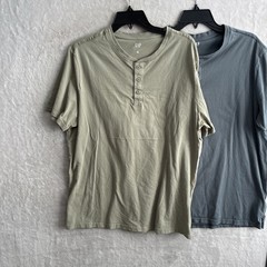 GAP Mens Henley T Shirt Lot 3 Solid Multicolor XL Cotton Blend Short Sleeve