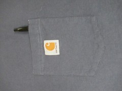 CARHARTT SOILD DENIM BLUE POCKET WORK T-SHIRT 2XL TALL – F1422