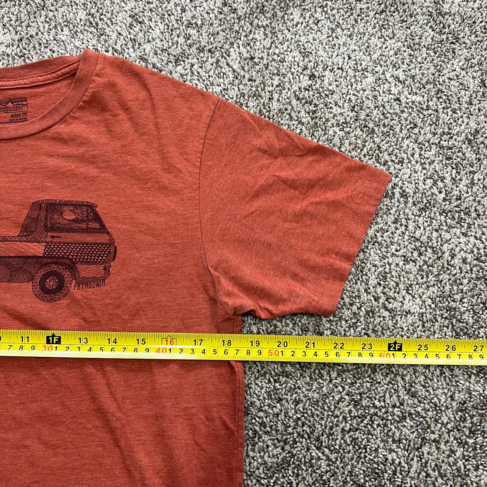 Patagonia Slim Fit Organic Cotton Men's T-Shirt Size M Burnt Orange Surf Truck gallery