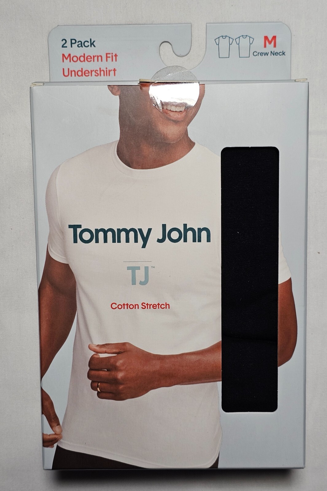 Tommy John Cotton Stretch Modern Fit Undershirt - Medium - Black - 2-Pack gallery