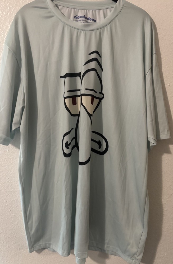 Men’s 3X Squidward Pattern Nickelodeon T-Shirt Short-Sleeve