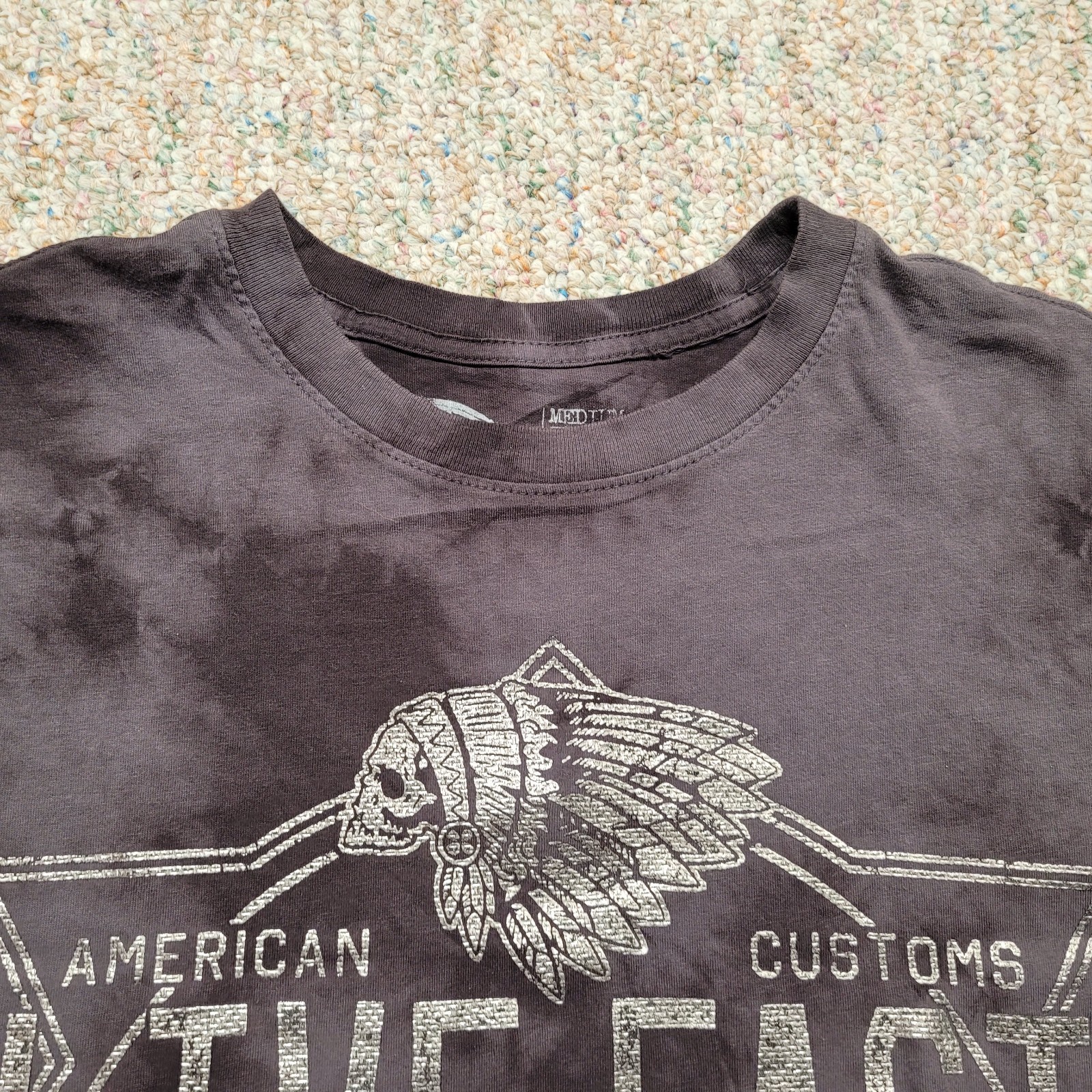 Affliction Shirt Mens Medium Tie Dye Live Fast Garage Built Motors Indian Native gallery