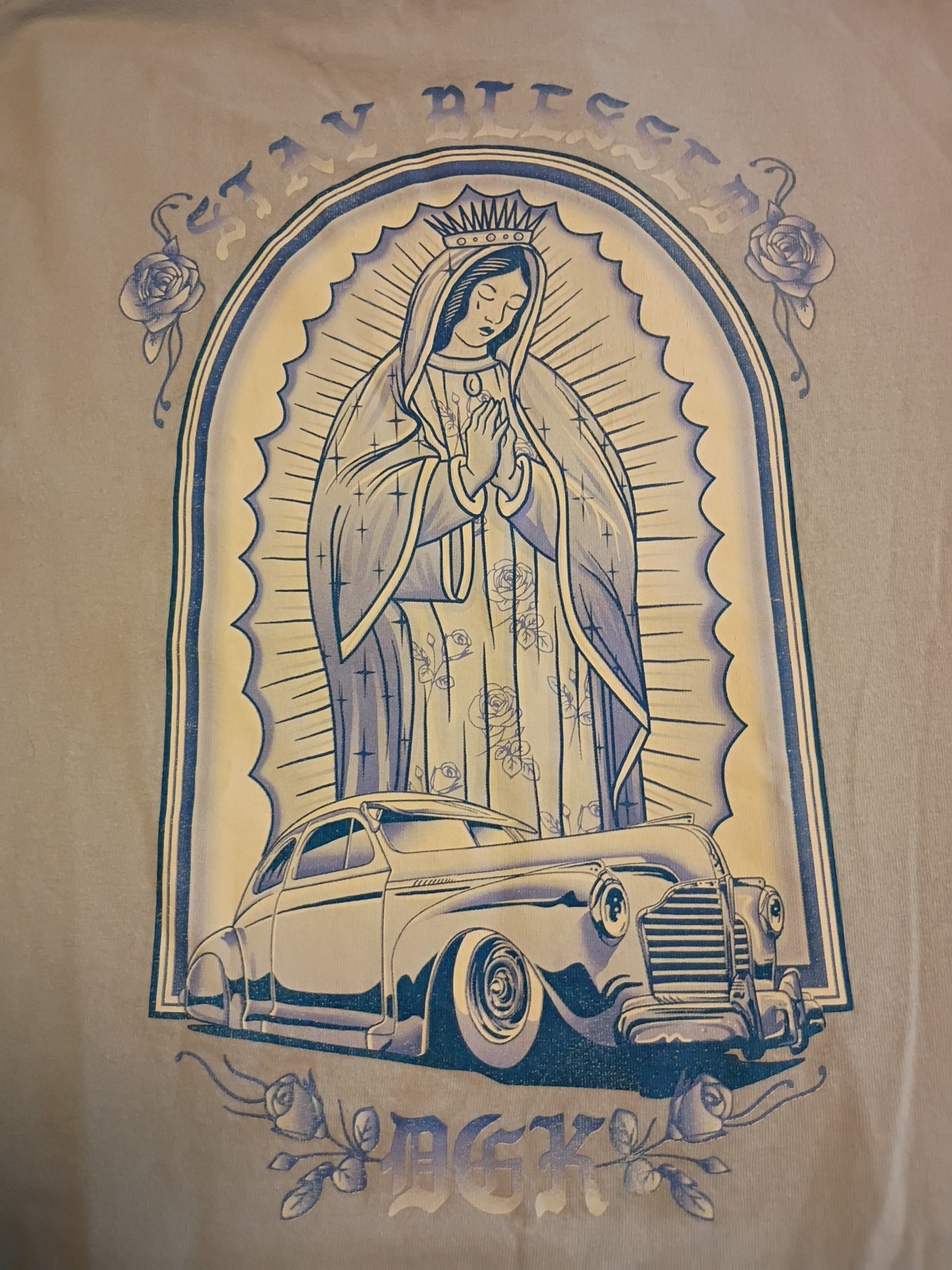 DGK Stay Blessed Dual Graphic Virgin Mary T-Shirt Blue M