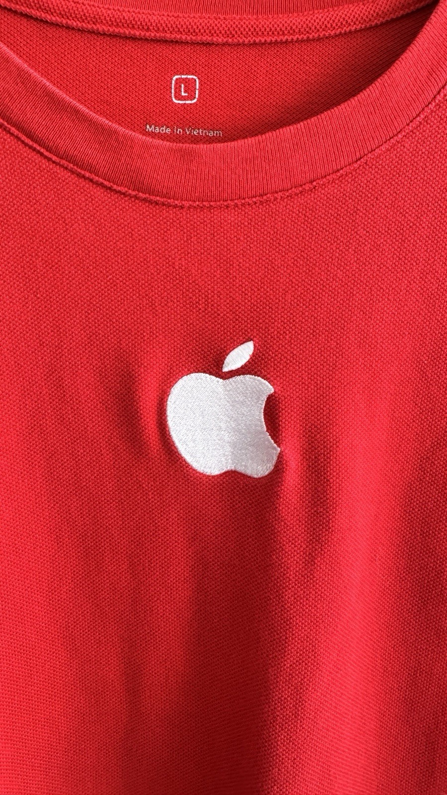 Original Official Apple T Shirt 100% Cotton Size Large Red Short Sleeve Men's gallery
