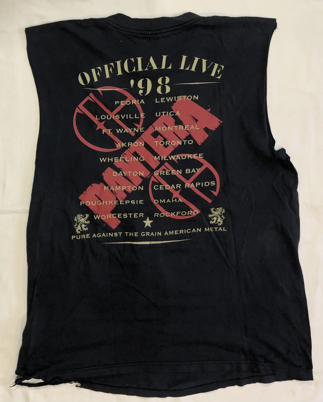 1998 Pantera Shirt 101 Proof Official Live Tour Sz Large 2-sided Metal Dimebag gallery