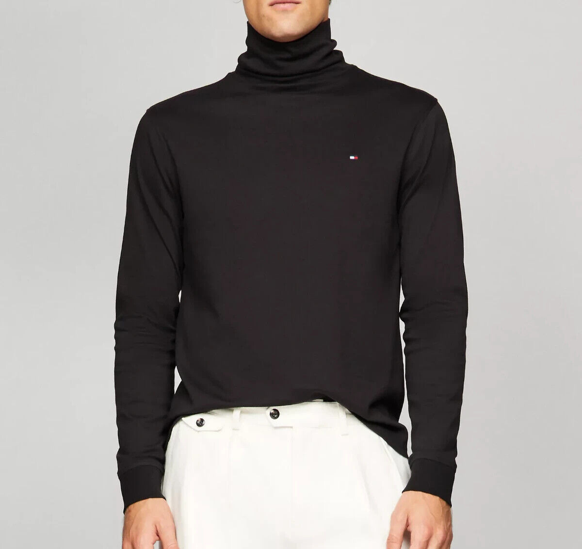 Tommy Hilfiger Men’s Regular Fit Long Sleeve Interlock Turtleneck T-shirt Tee