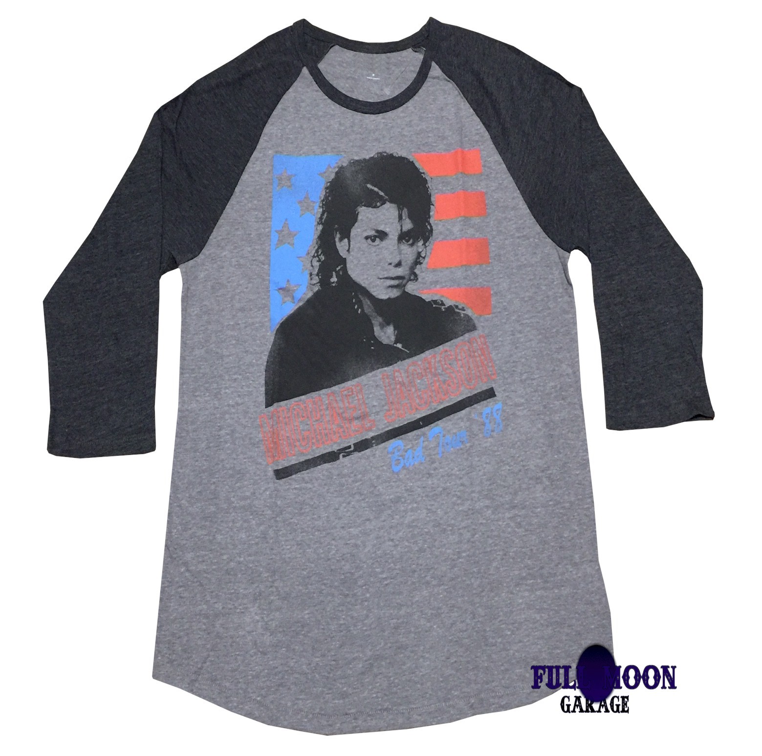 New Michael Jackson Raglan Bad Tour 1988 Vintage Mens T-Shirt gallery