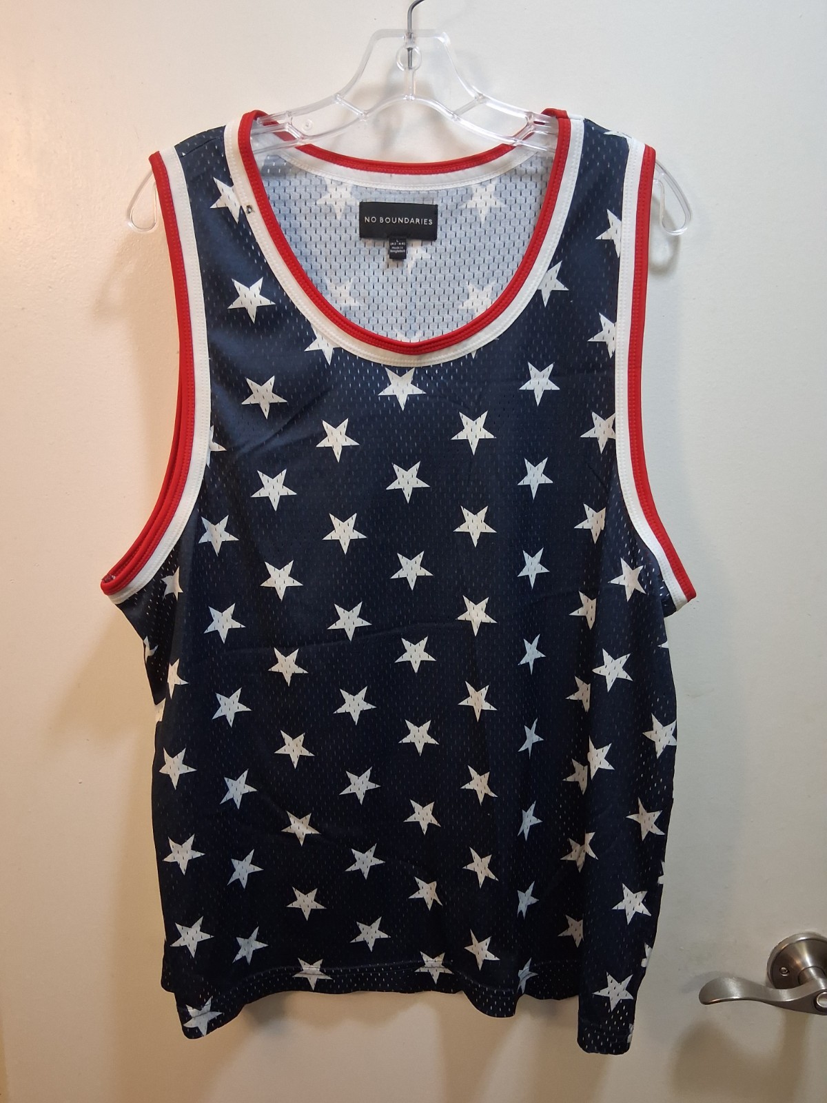 No Boundaries Mens Tank Top Size Large Active Red White Blue Stars America Shirt gallery