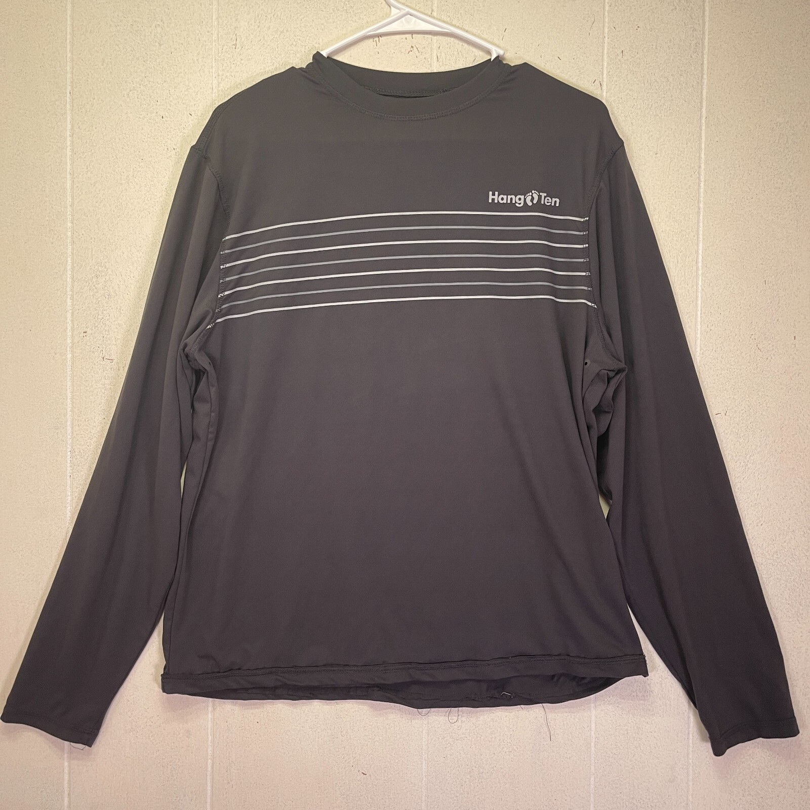 Hang Ten Sun Tee Shirt Men Medium Gray UPF 50+ Athleisure Summer Beach Wicking