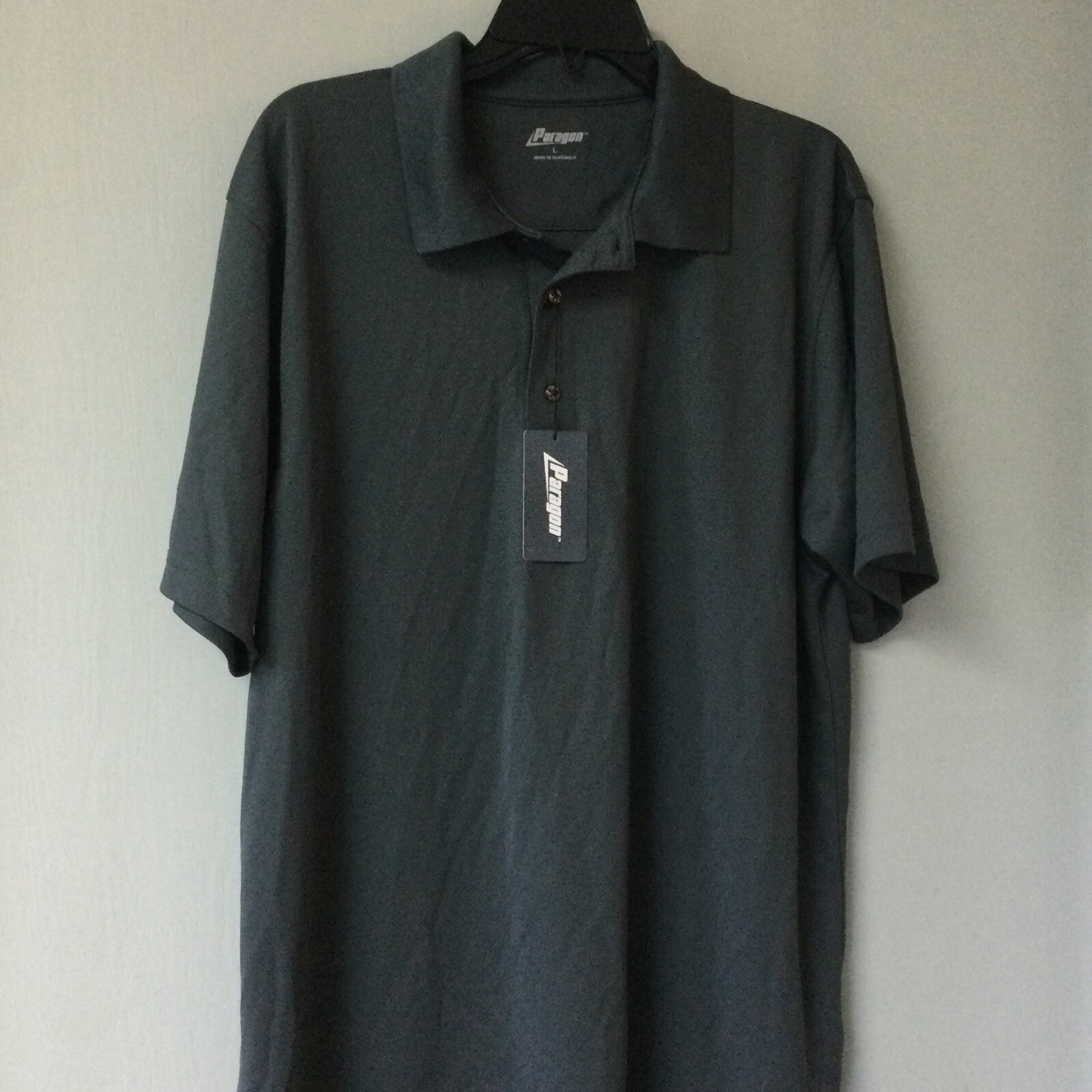 Men's Paragon Large Proof UPF 30+ Sun Gray Polo Short Sleeve Shirt NWT gallery