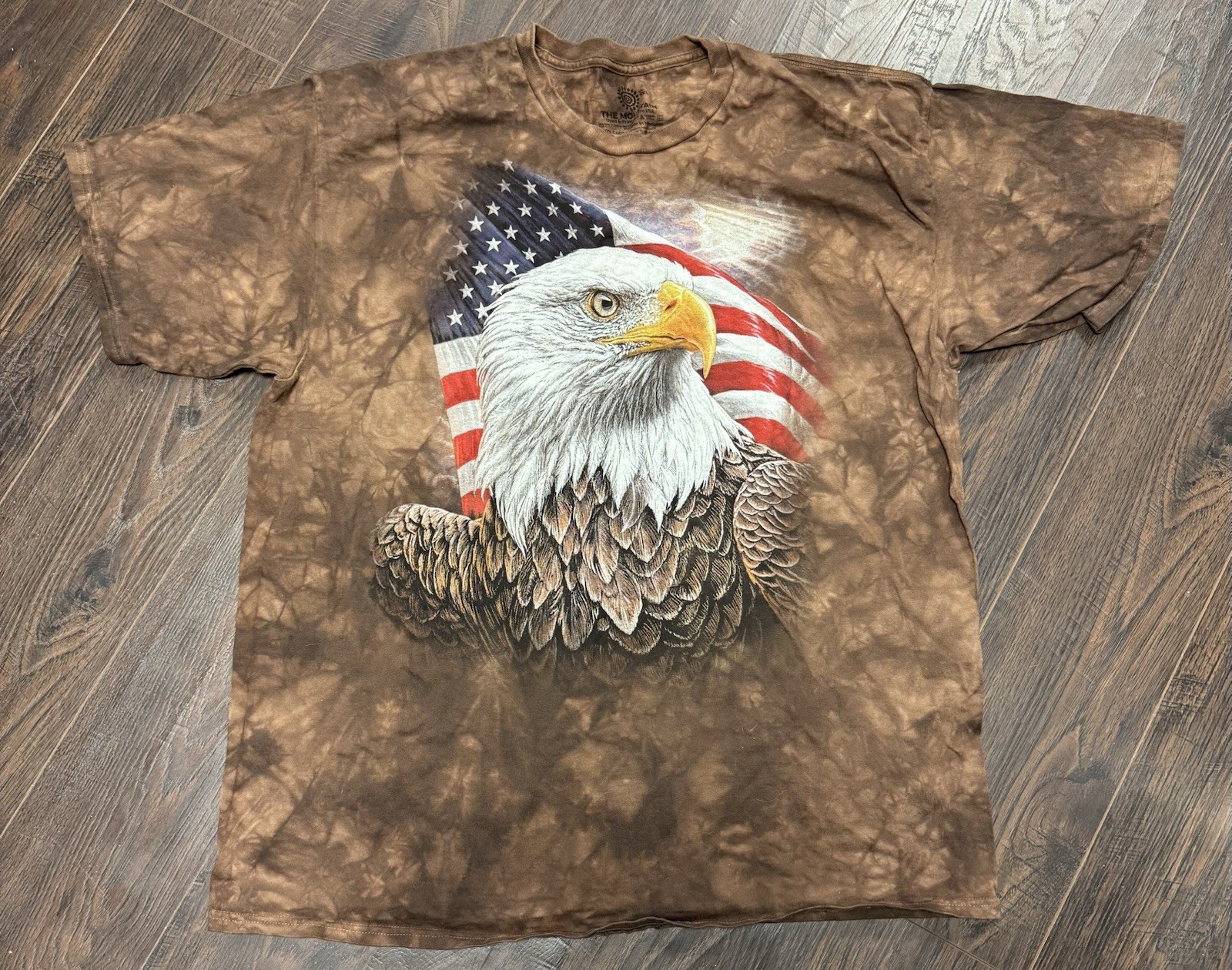 The Mountain Mens 2XL Bald Eagle American Flag Tie Dye T-Shirt Skagway Alaska gallery