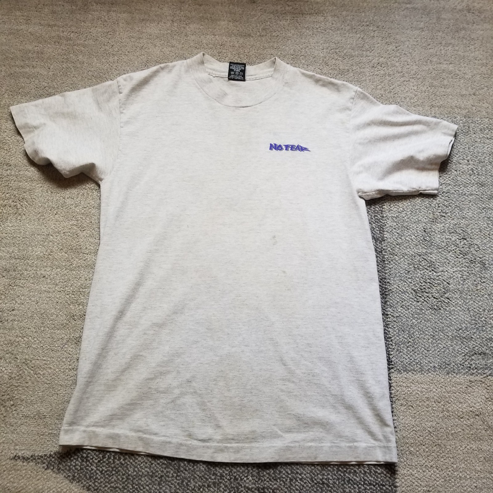 Vintage No Fear Shirt Mens Large Gray Play Hard Rough Or Go Home 90s Made In USA gallery