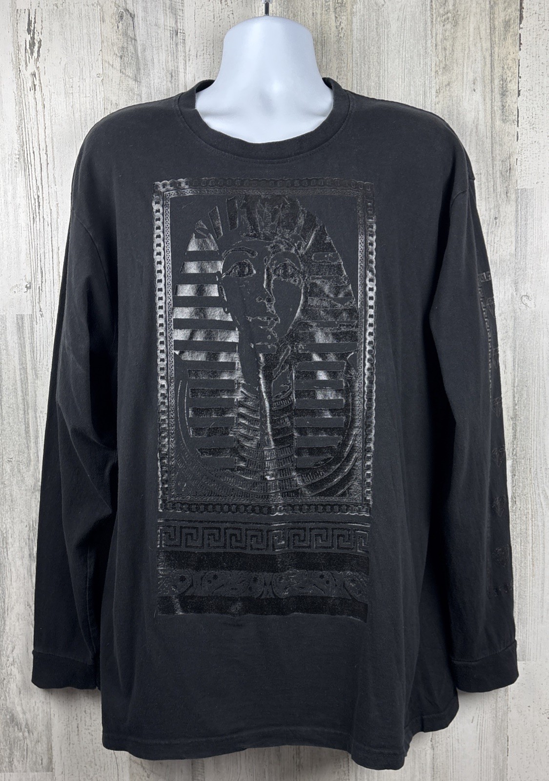 Ancient Egyptian Pyramid Pharaoh Glossy Graphic Long-Sleeve T-Shirt XL (23”x31”)