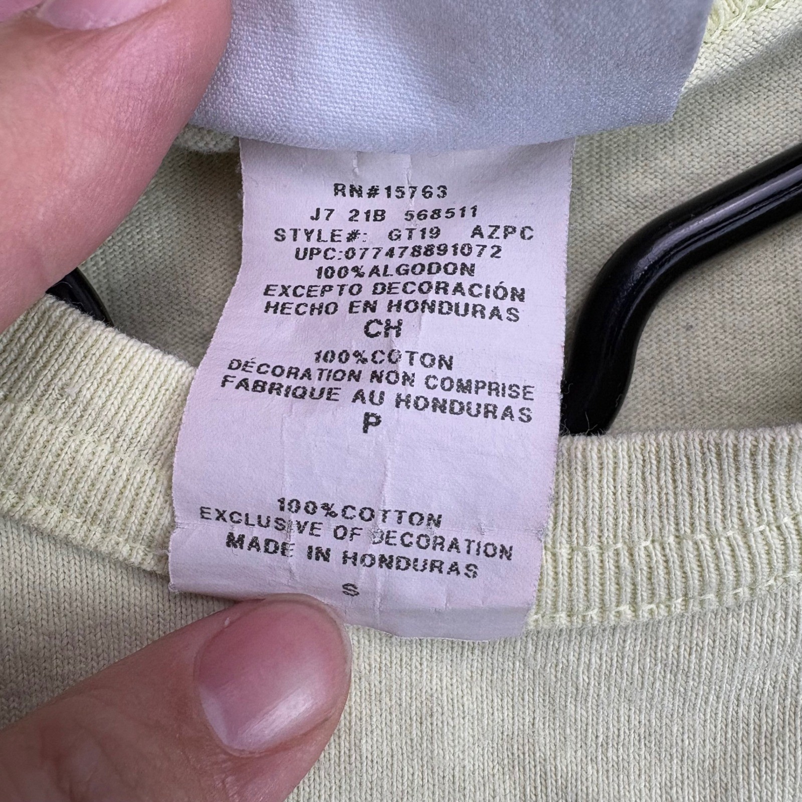 Champion Mens Small T-Shirt Pale Yellow Embroidered Mirror Logo GT19 Cotton gallery