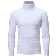 Mens Turtleneck Basic Pullover Long Sleeve Jumper Top Casual Slim Fit T-Shirt**
