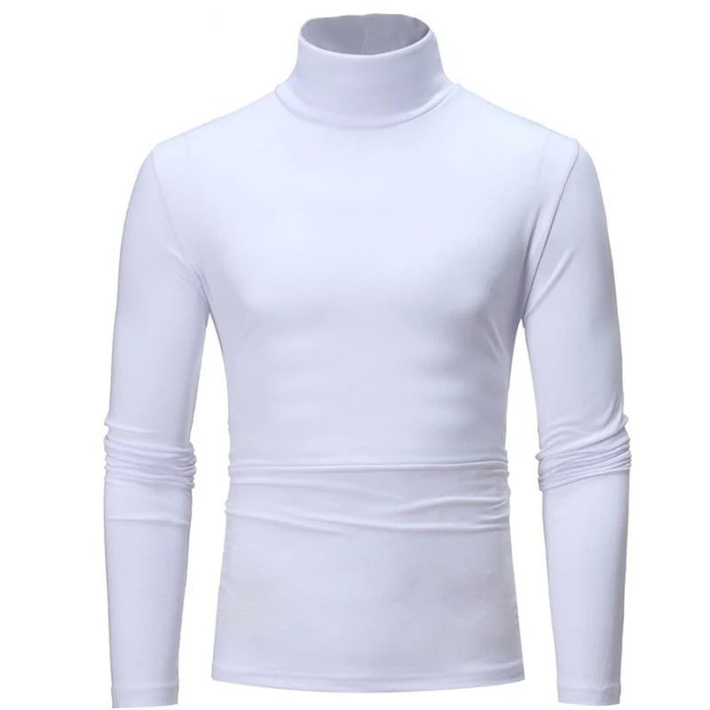Mens Turtleneck Basic Pullover Long Sleeve Jumper Top Casual Slim Fit T-Shirt** gallery