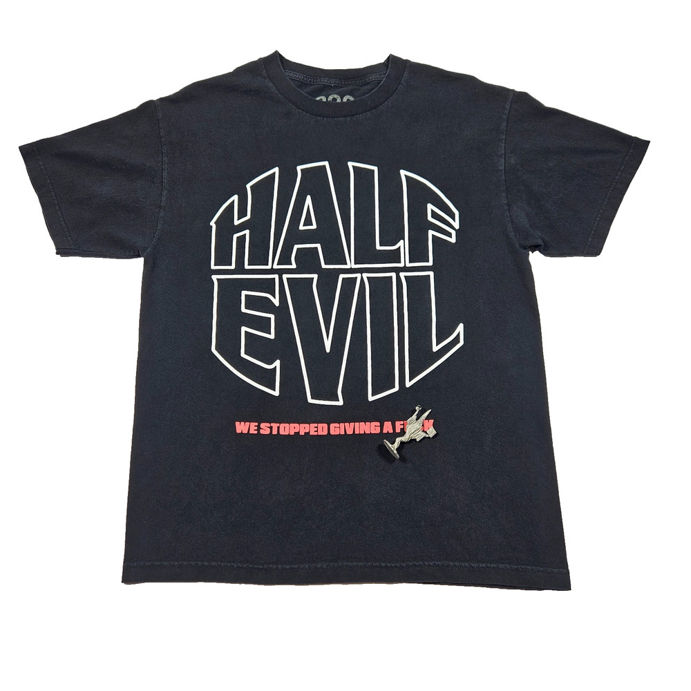 Edgy Funny 333 Half Evil Large Tee Shirt Black We Stopped Giving a F… Humorous