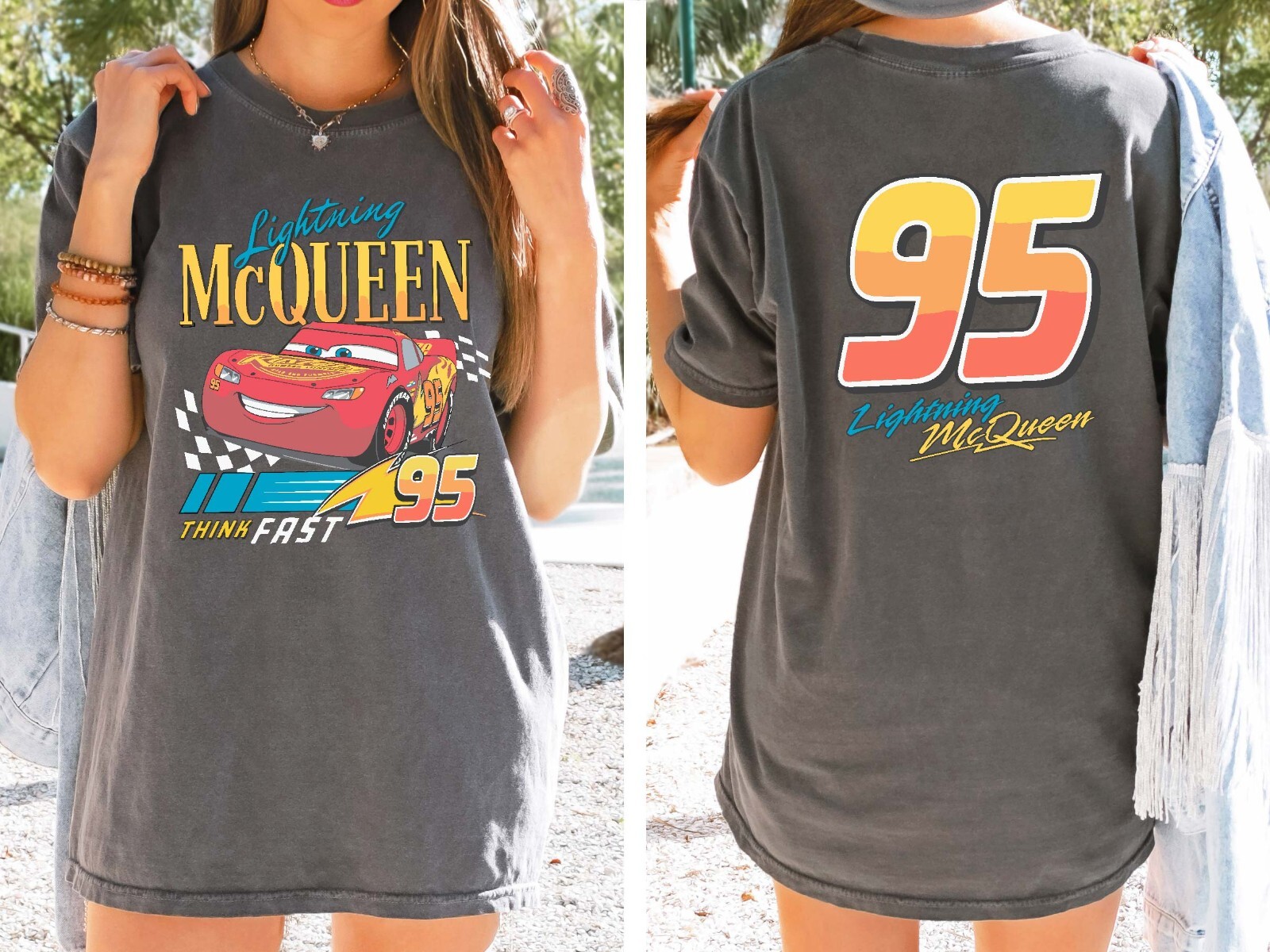 Vintage Lightning Mcqueen Comfort Colors Shirt, Kids Disney Shirt, Disney Cars gallery