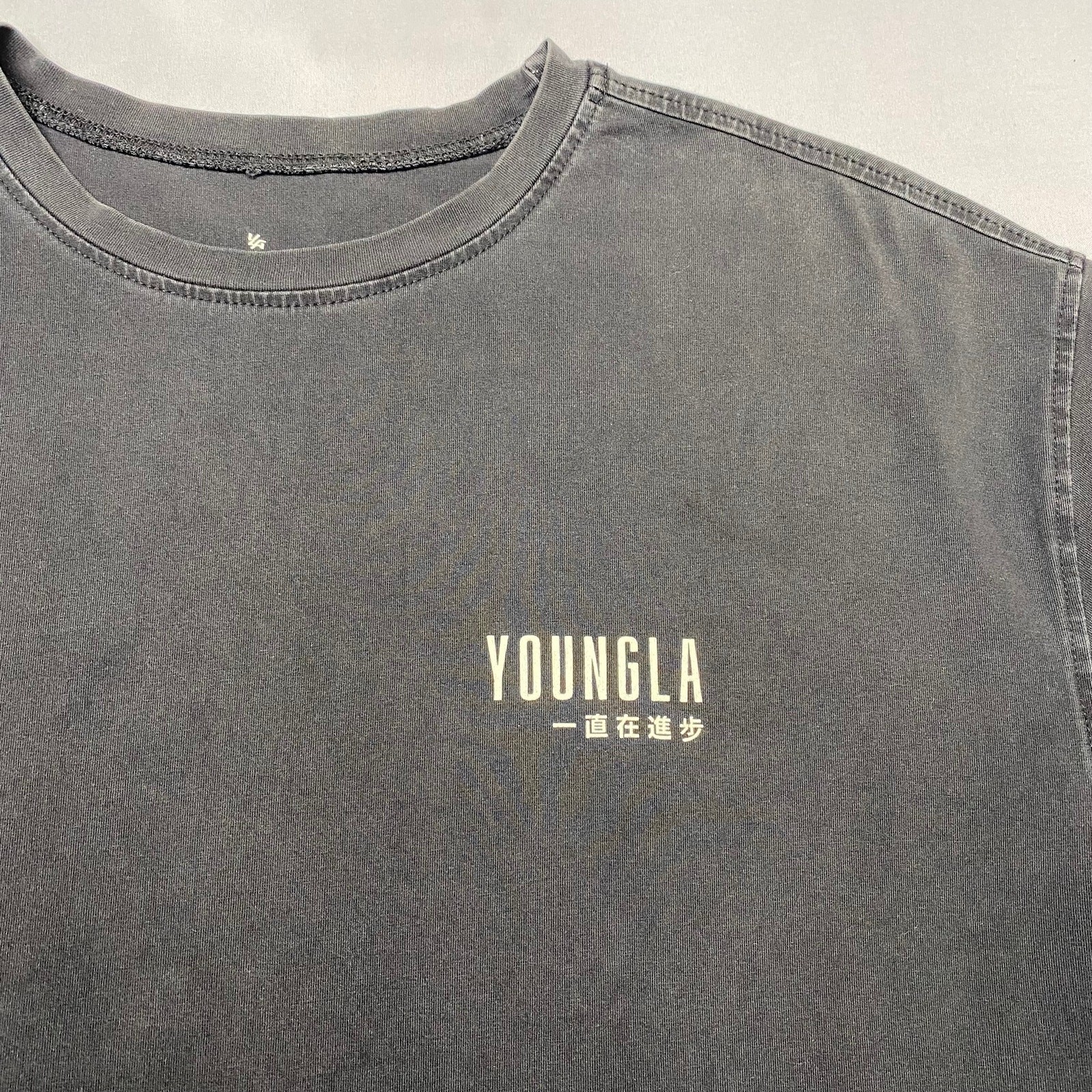 YoungLA 449 Washed Drip Tee Shirt Men's Small Always Improving Gym Rare gallery