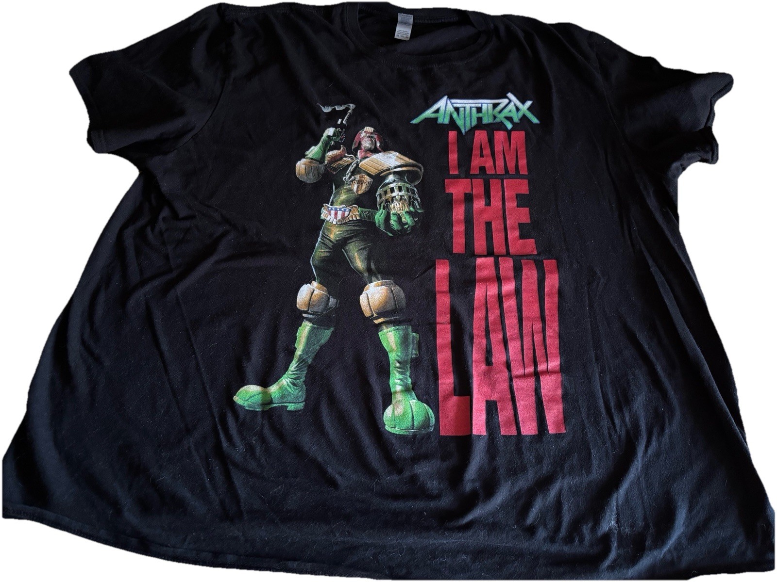 Anthrax I am the Law T-Shirt Black Men’s Size 2XL Gilden Soft Style gallery
