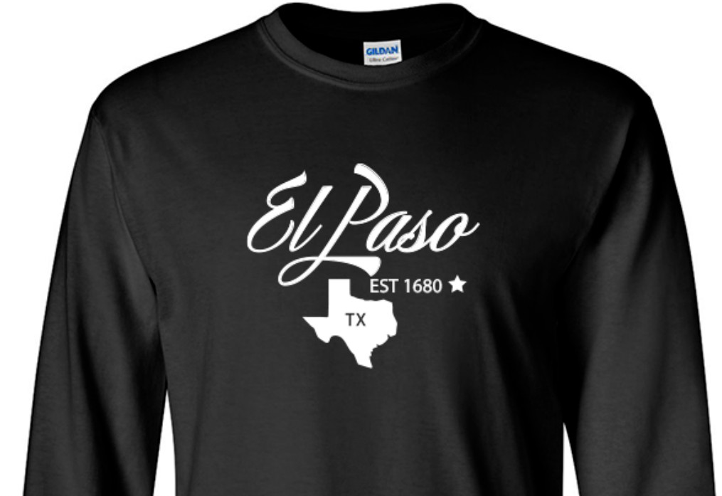 El Paso Texas State T-Shirt Long Sleeve Graphic Tee Unisex apparel Text logo