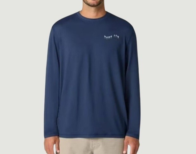NEW Hang Ten Men's L UV Protection Long Sleeve Shirt Blue G1373 gallery