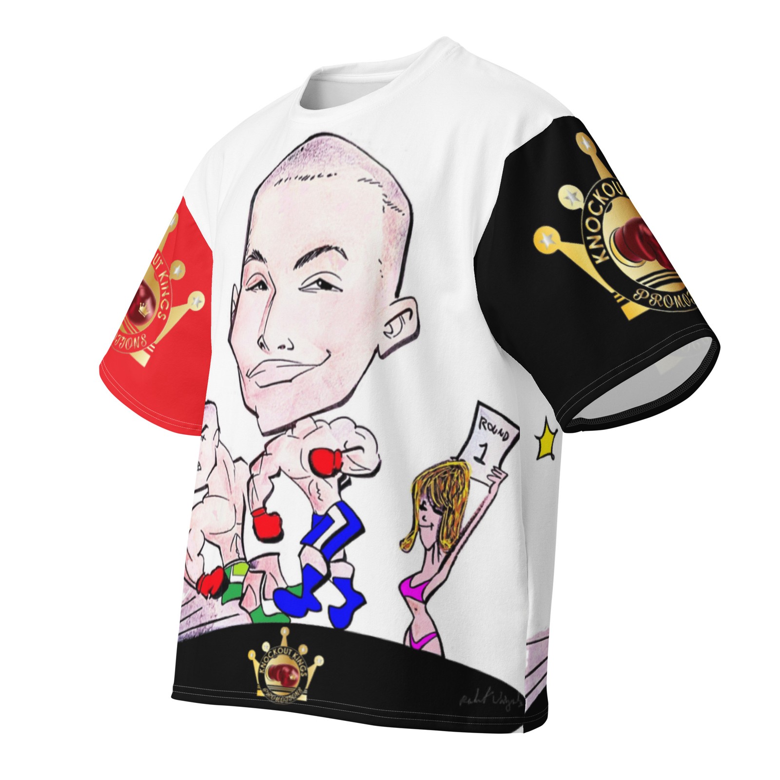 Knockout Kings Promotions Fight Sports White Oversized Cotton T-Shirt gallery